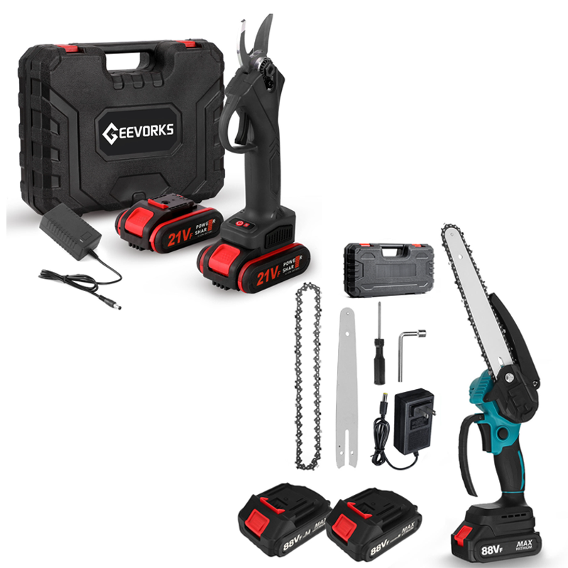 Conjunto Serra de Poda com 6 e 8" + Tesoura de poda com 4 Baterias - Garantia de 3 Anos  na Tools Portugal - Apenas 114.90€! Compra agora na Tools Portugal