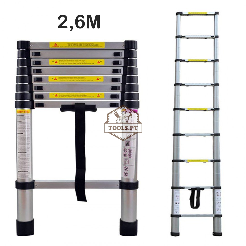 Escada Telescópica 2,6 Metros - Garantia de 3 Anos  na Tools Portugal - Apenas 109.90€! Compra agora na Tools Portugal